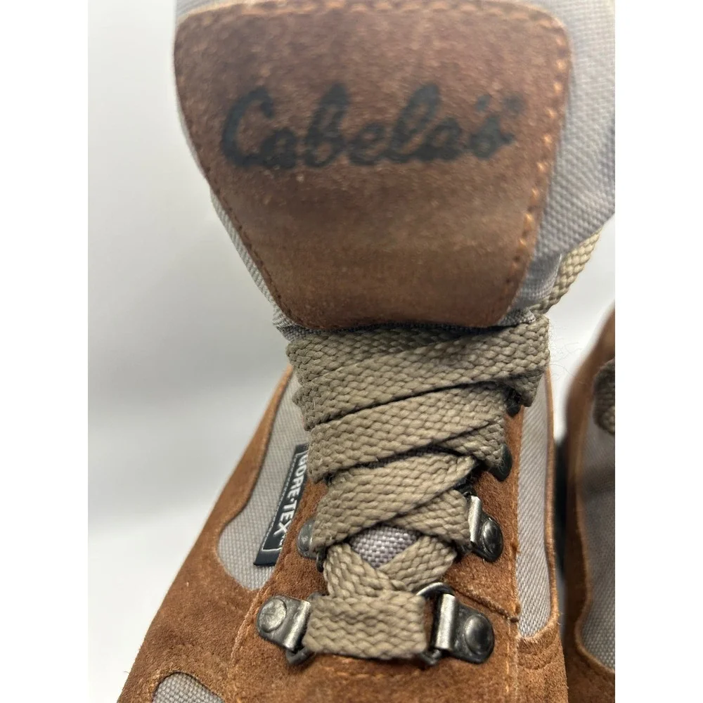 Cabelas Gore Tex Hiking Boots Brown Tan Lace Up Outdoor Trail Footwear‎ Men's 8